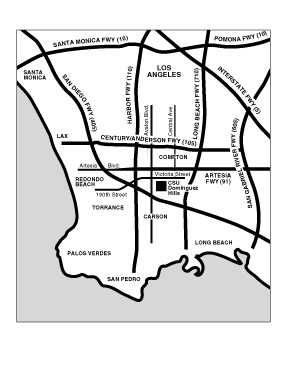 Map of Cal State Dominguez Hills Area